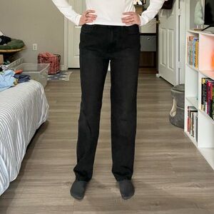 Black high rise 90s straight leg denim jeans